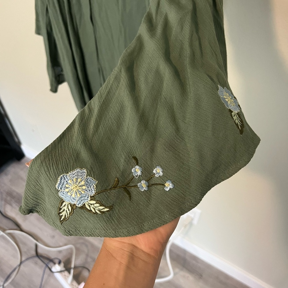 size S blue rain green cardigan